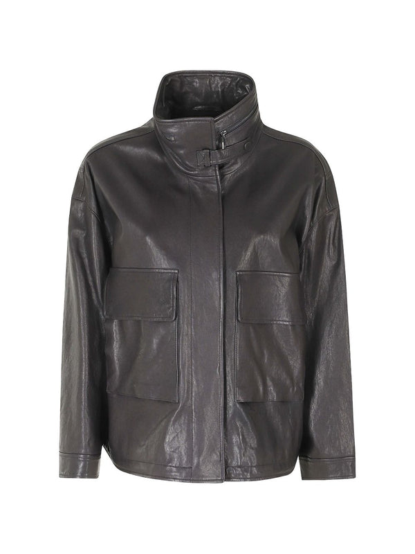 Leather Blouson Jacket