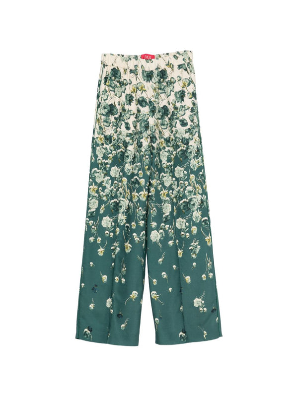 Printed Wide-Leg Trousers