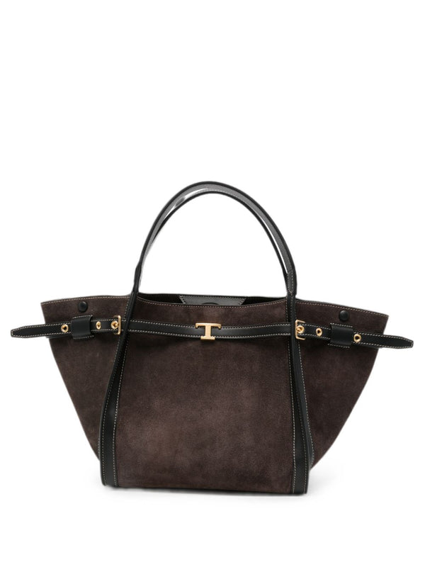 T Timeless Small Leather Tote Bag