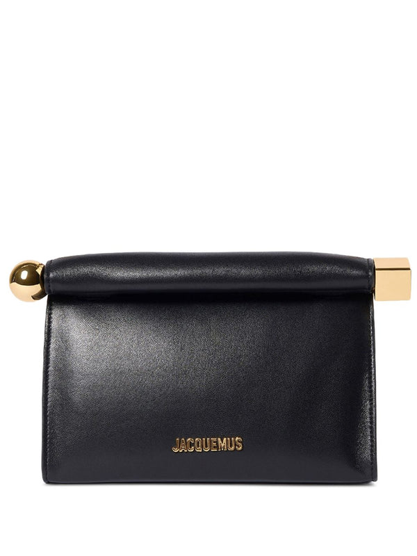 Le Sac Rond Carre Leather Clutch