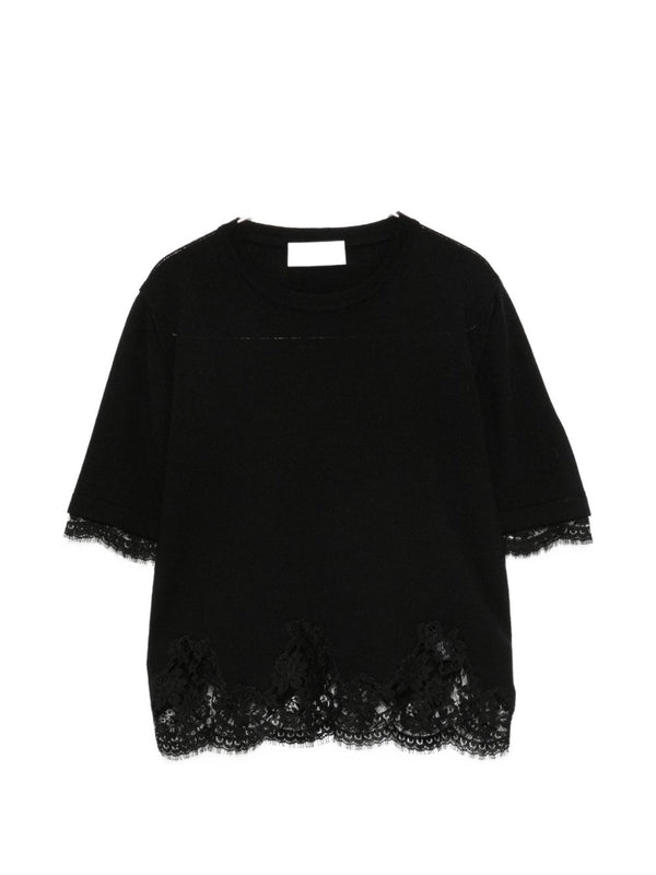 Lace-Detail Wool Sweater