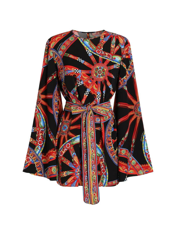 Carretti Silk Printed Mini Dress