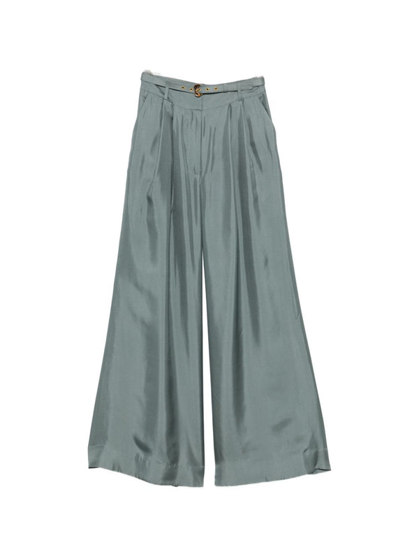 Silk Wide-Leg Trousers