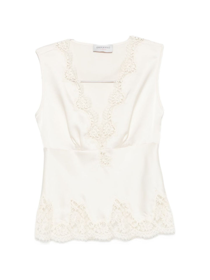 Ermanno Firenze Top - WHITE | 5aa8af6ef33f60f70f546a0c6c9e6249810cdbea