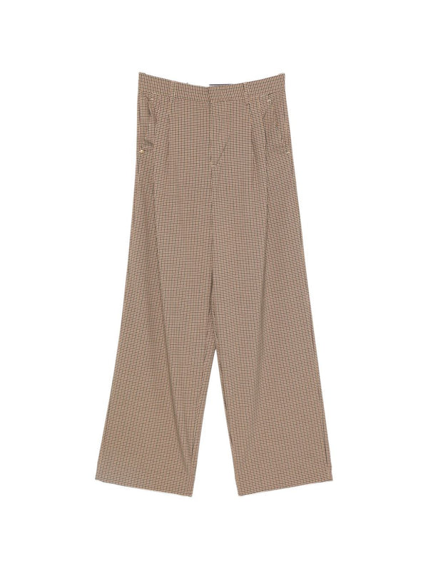 Checked Wide-Leg Trousers