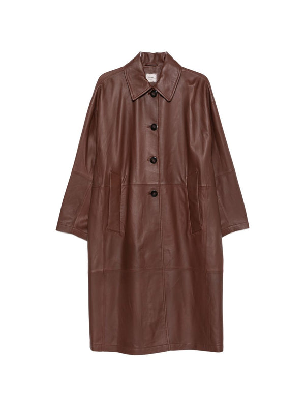 Leather Caban Coat