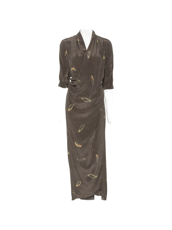 Thea Printed Silk Long Dress