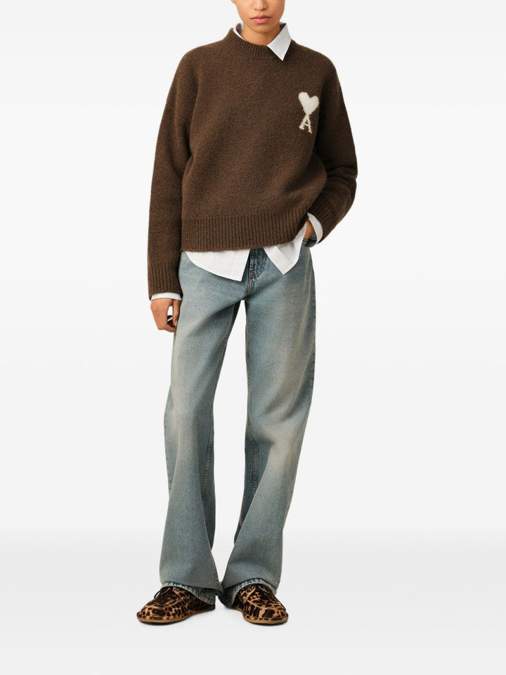 Ami Paris Sweaters - BROWN | 381f1d4503573b81da3bb308d89ebccdcd63aeac