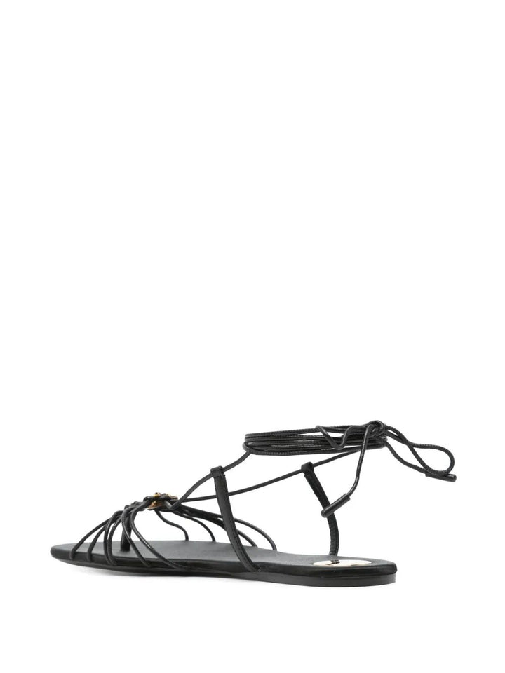 Saint Laurent Paris Sandals - Black | 6d90ab00ba3e6b363562e984cce363d6f3cbefea