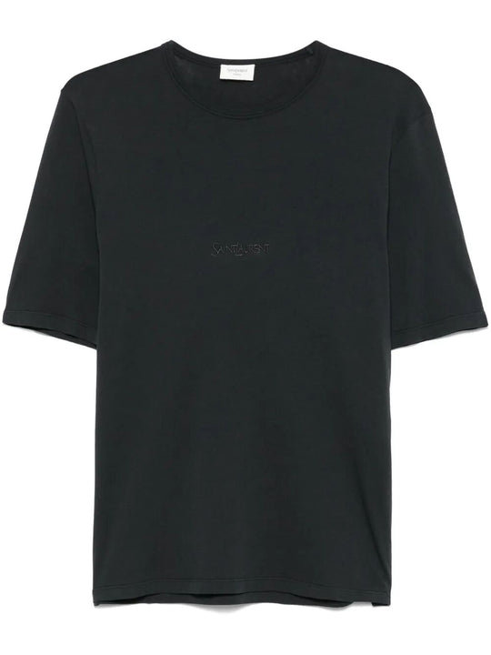 Tonal Logo Embroidery Cotton T-Shirt