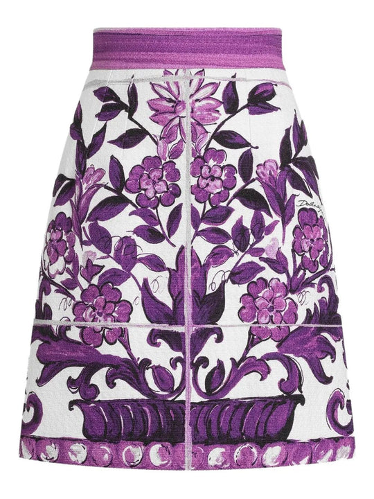 Maiolica Print Skirt