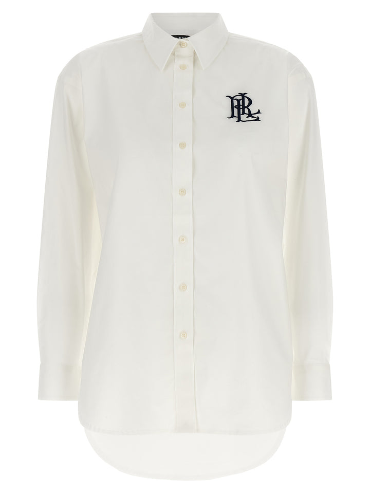 Lauren Ralph Lauren Monogram Embroidery Shirt Shirt and Blouse - White | ef2f2c6ee4a908cbc86207cae5944570afc5be38