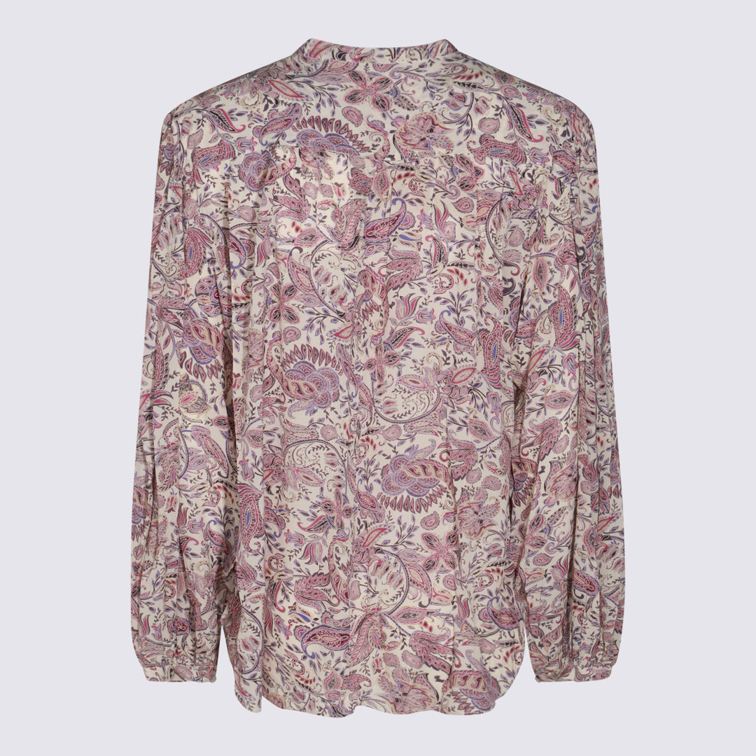Marant Etoile Shirts - ECRU/PURPLE | 1a3371f5294d21d2743ff08d021056bc5692ade9