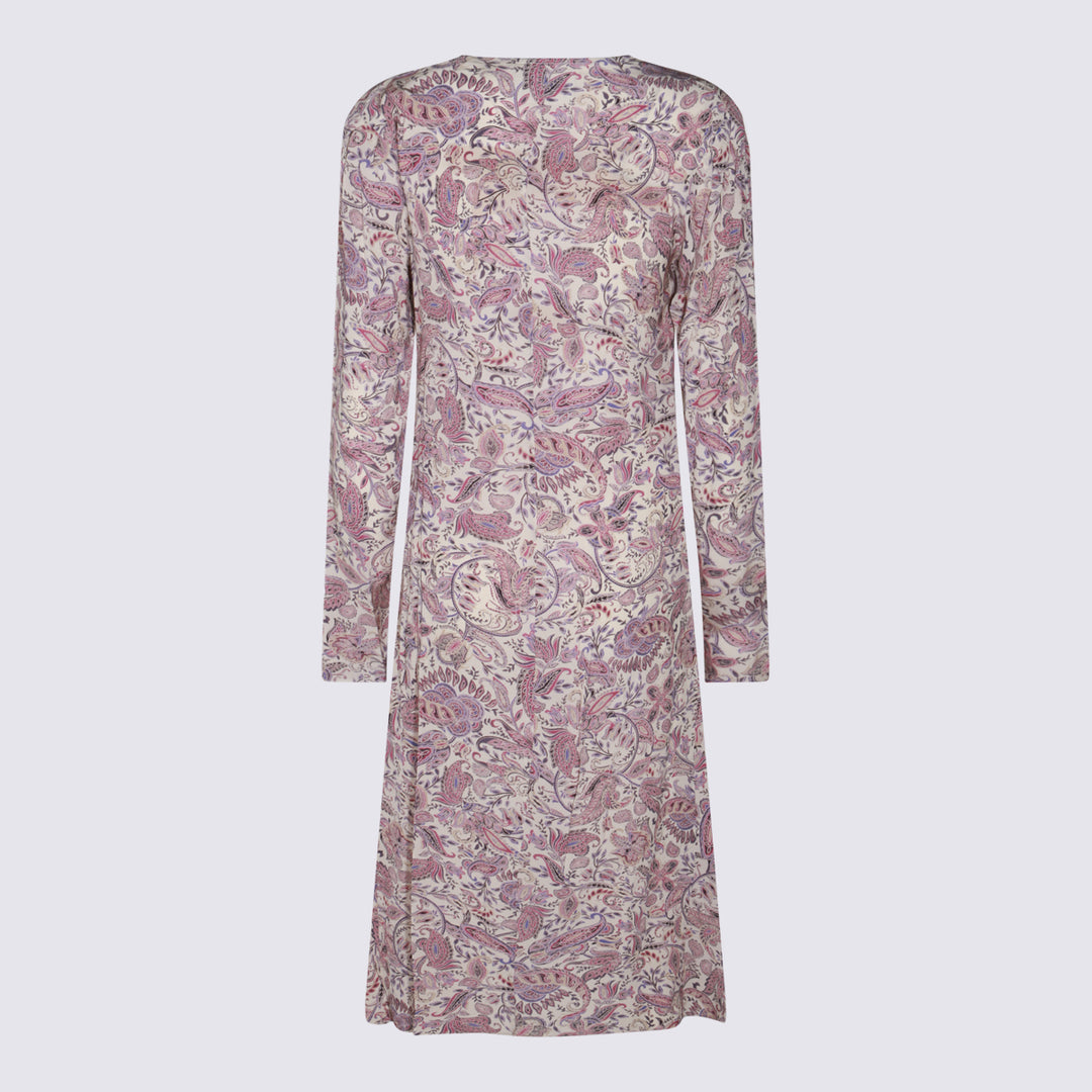 Marant Etoile Dresses - ECRU/PURPLE | 8a4343244e1049de87d7a167206028ecfa6e8ceb