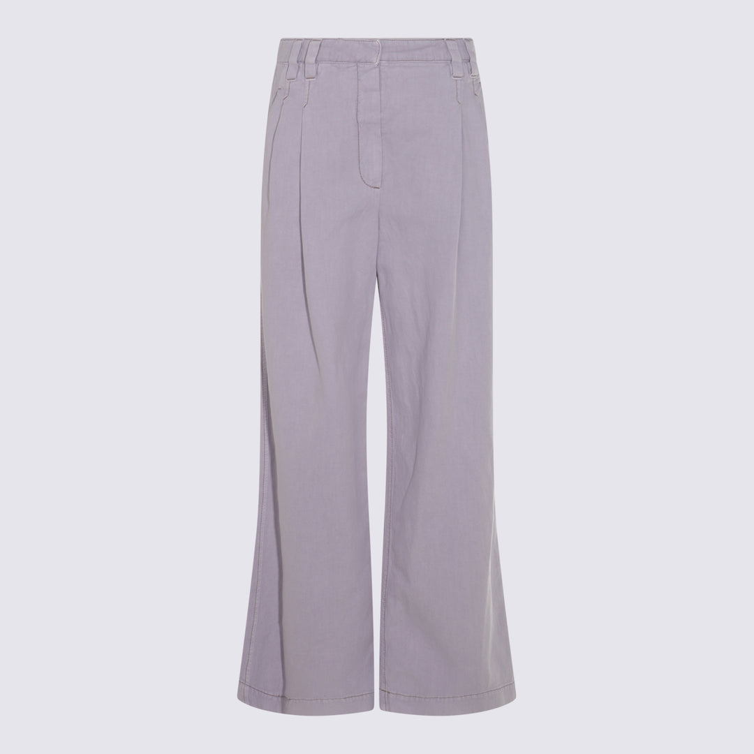 Brunello Cucinelli Trousers - PURPLE ASH | e91494bfa6a1aa3535b0b8ed90db4c3948a94c2e