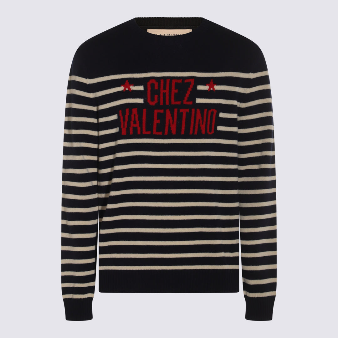 Valentino Sweaters - NAVY-WHITE | dfd07a8759ae1849d4d7ead9dce7bab34dda9a41