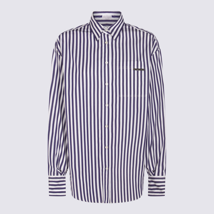 Brunello Cucinelli Shirts - BIANCO/BLUE | fadc8364954e361d2306c46b07eebd4bdfd12eac
