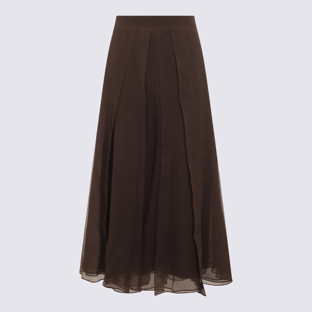 Brunello Cucinelli Skirts - DARK CHOCOLATE | 8f24da485e0aecfbb83d206192314e38180e1544