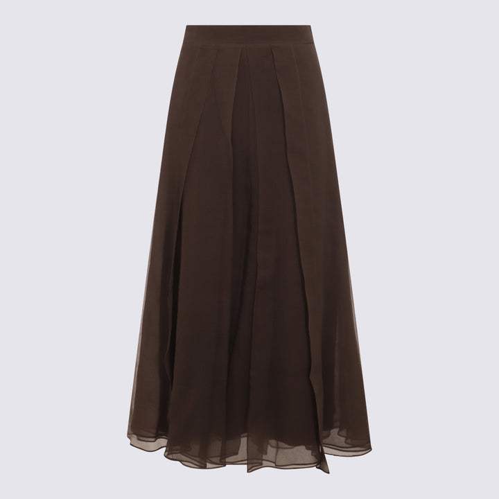 Brunello Cucinelli Skirts - DARK CHOCOLATE | 8f24da485e0aecfbb83d206192314e38180e1544