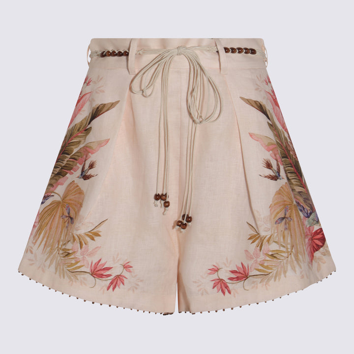 Zimmermann Shorts - CREAM PALM FLORAL | 4087c069ae029c7359f8e582048d41e1df294b50