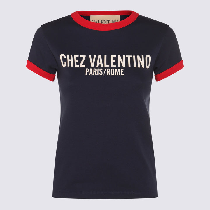 Valentino T-shirts and Polos - INDACO/PARIS/AVORIO | aa8f26b3fa4faf32b0187afe343fc063d97ca597