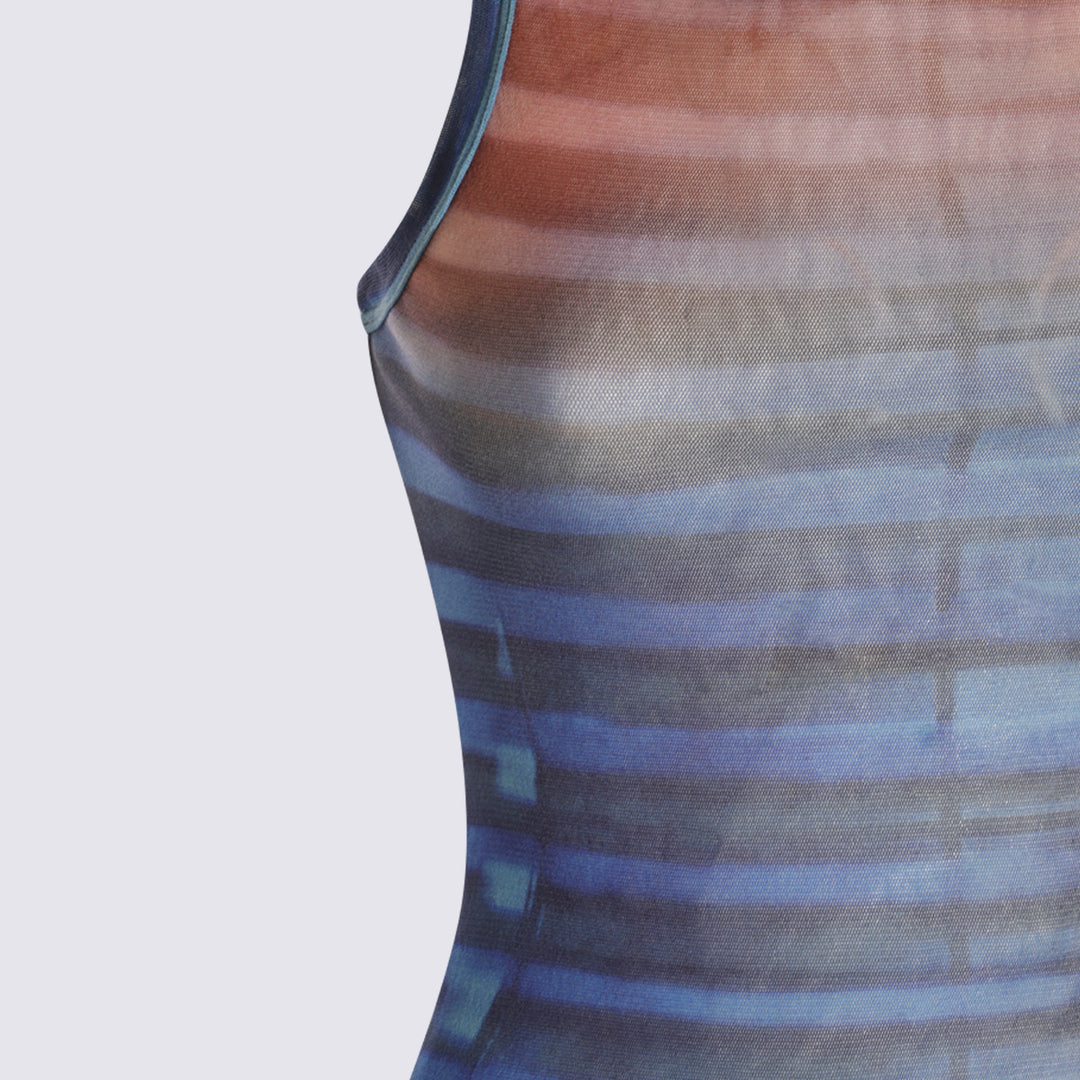 Jean Paul Gaultier Top - LIGHTBLUE/BLUE/PEACH | da4aa5cb8960f7382c7abd65e509b2ad90494f09