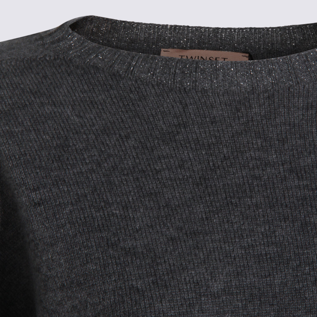 Twin-Set Sweaters - MEDIUM MEL. GREY/ARGENTO LUREX | 2274a37127d6a03ef2c68ae2929e84ad4c8f0e3e