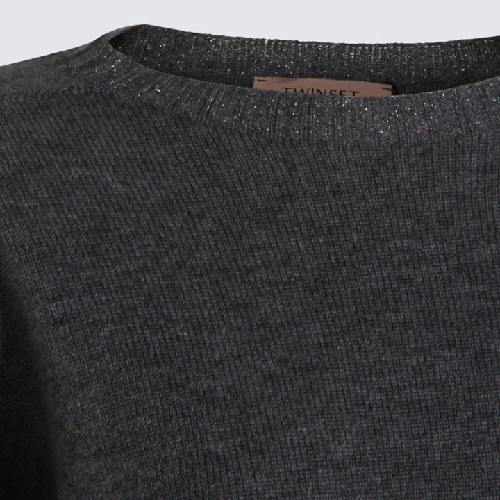 Twin-Set Sweaters - MEDIUM MEL. GREY/ARGENTO LUREX | 2274a37127d6a03ef2c68ae2929e84ad4c8f0e3e