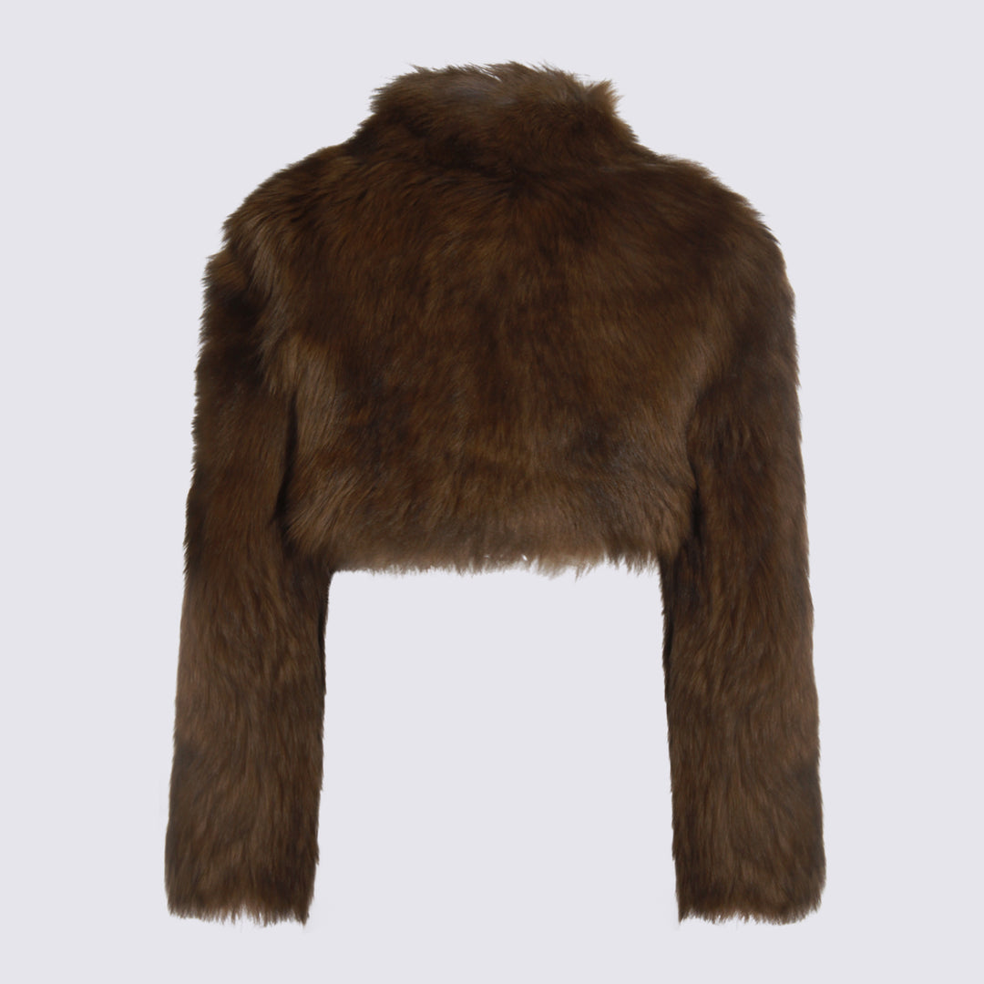 Blumarine Coats - CARAMEL/BLACK | e8800288b563f15526c987d70edea960d476a9d7