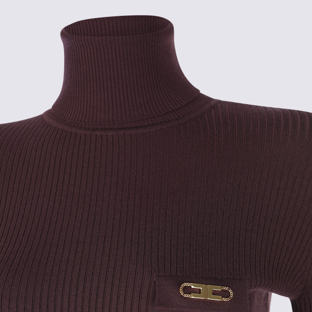 Elisabetta Franchi Sweaters - MERLOT | c8b2459e8ca838fb64775fe6a32bd6f9df482ace