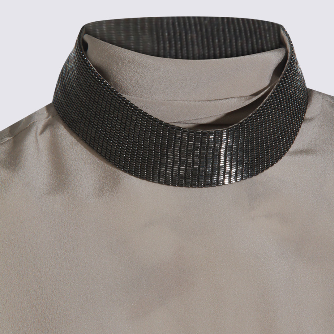 Brunello Cucinelli Top - SILVER BEIGE | ac001192b297cbd6ae318d4aff0171e28040747e