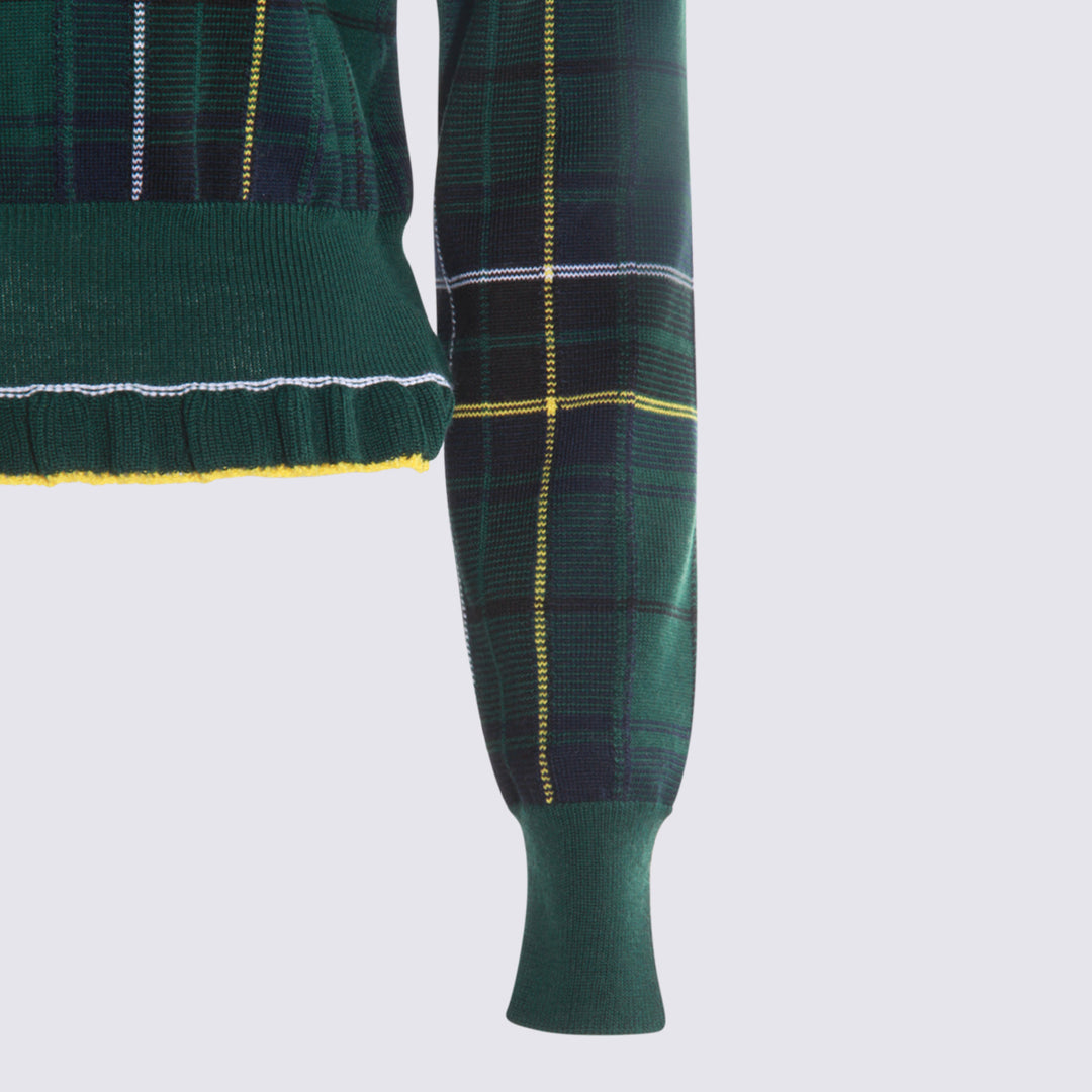 Alexander Mcqueen Sweaters - NAVY/GREEN/YELLOW | 36a577ba55e414988354982cb7f2dc3daec3cc56