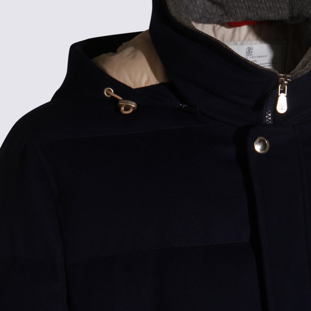 Brunello Cucinelli Coats - Blue and green | 758b263b92e2808058fc4127d8e8f6a4a6a68c76