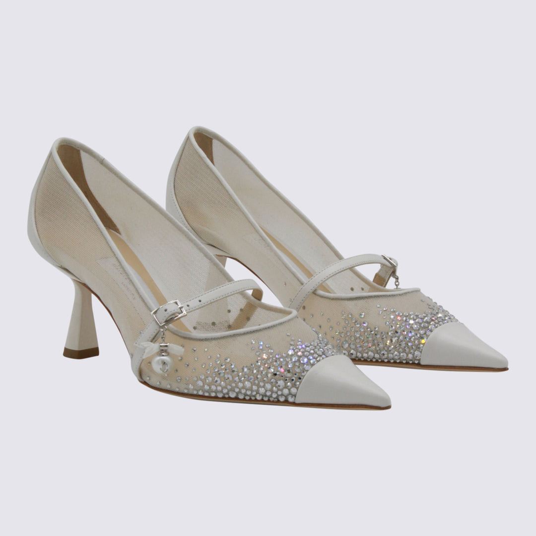 Jimmy Choo With Heel - WHITE/CRYSTAL | 468ff46dc57f22b5b1308138103ebf2fde597f55