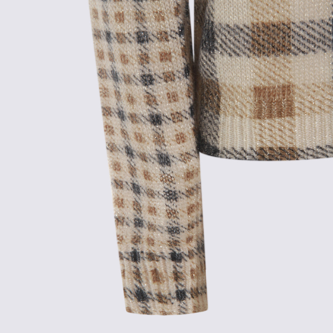 Twin-Set Sweaters - ST. CHECK CAMMELLO/NERO | aa7685614ca11149bd878c0971b1b6044cb62e24