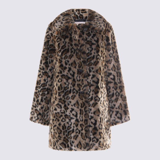 Coats Jacq.Animalier Nero/Coffee