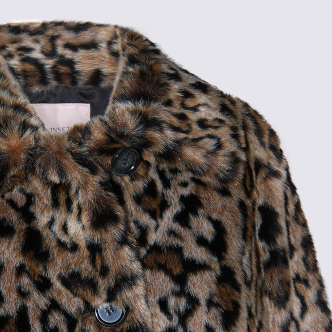 Twin-Set Coats - JACQ.ANIMALIER NERO/COFFEE | 8f19ead0121966b15f732f7af26c68bcd607e9ea