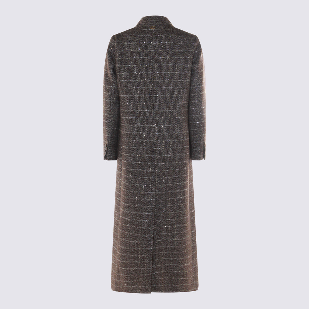 Twin-Set Coats - HERRINGBONE BROWN/GOLD | 342fcd75adf4e89ffae22c05b53d6f405a0cde45