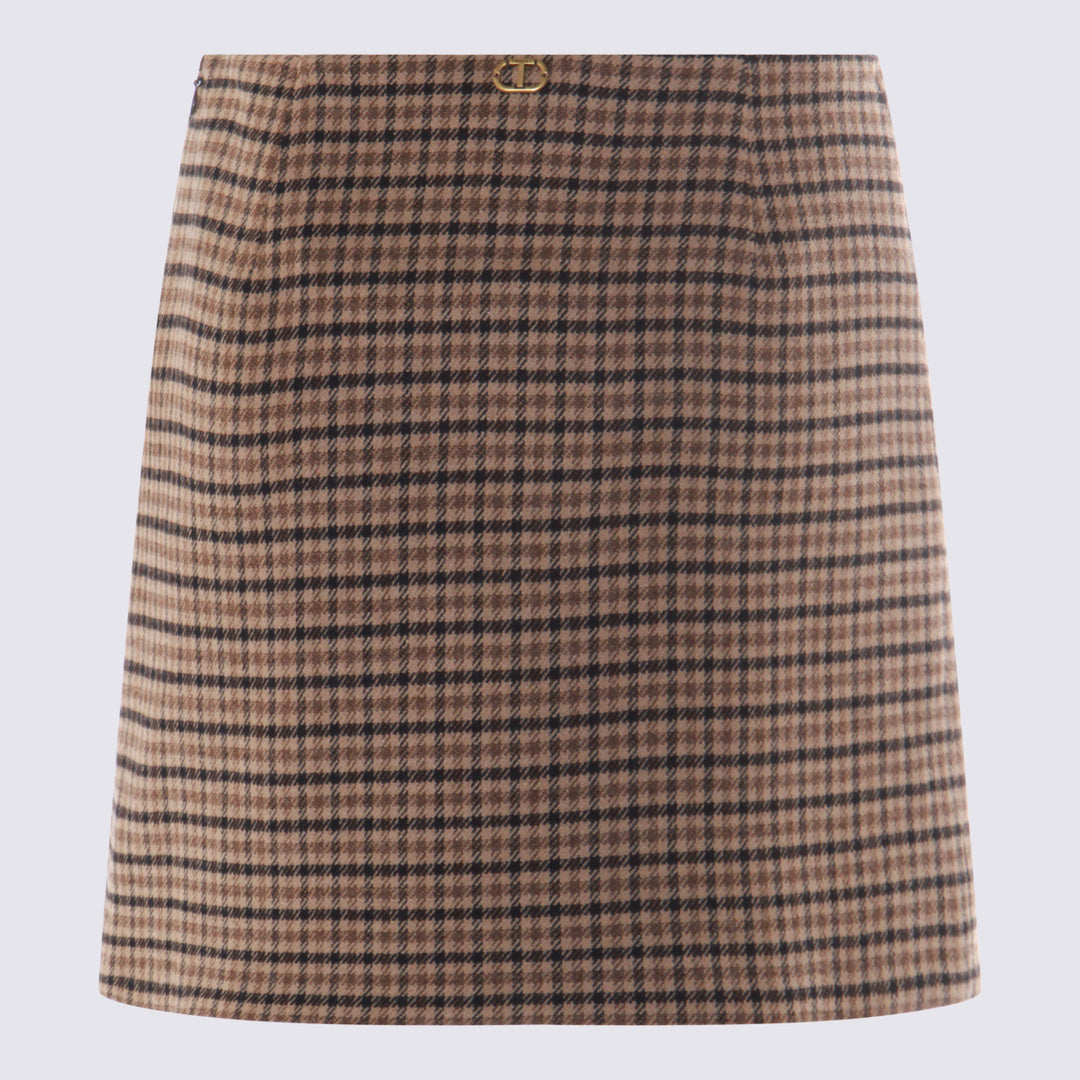Twin-Set Skirts - SMALL CHECK CAMMELLO/NERO | ffa496d7f708d672d3bd45ced0c2cc82d7f528c6