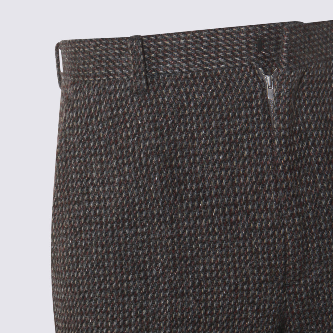 Auralee Trousers - GRAY BROWN HAIRLINE | f467a5cd95651dac9ff19e9af1dfe285e819f0a7