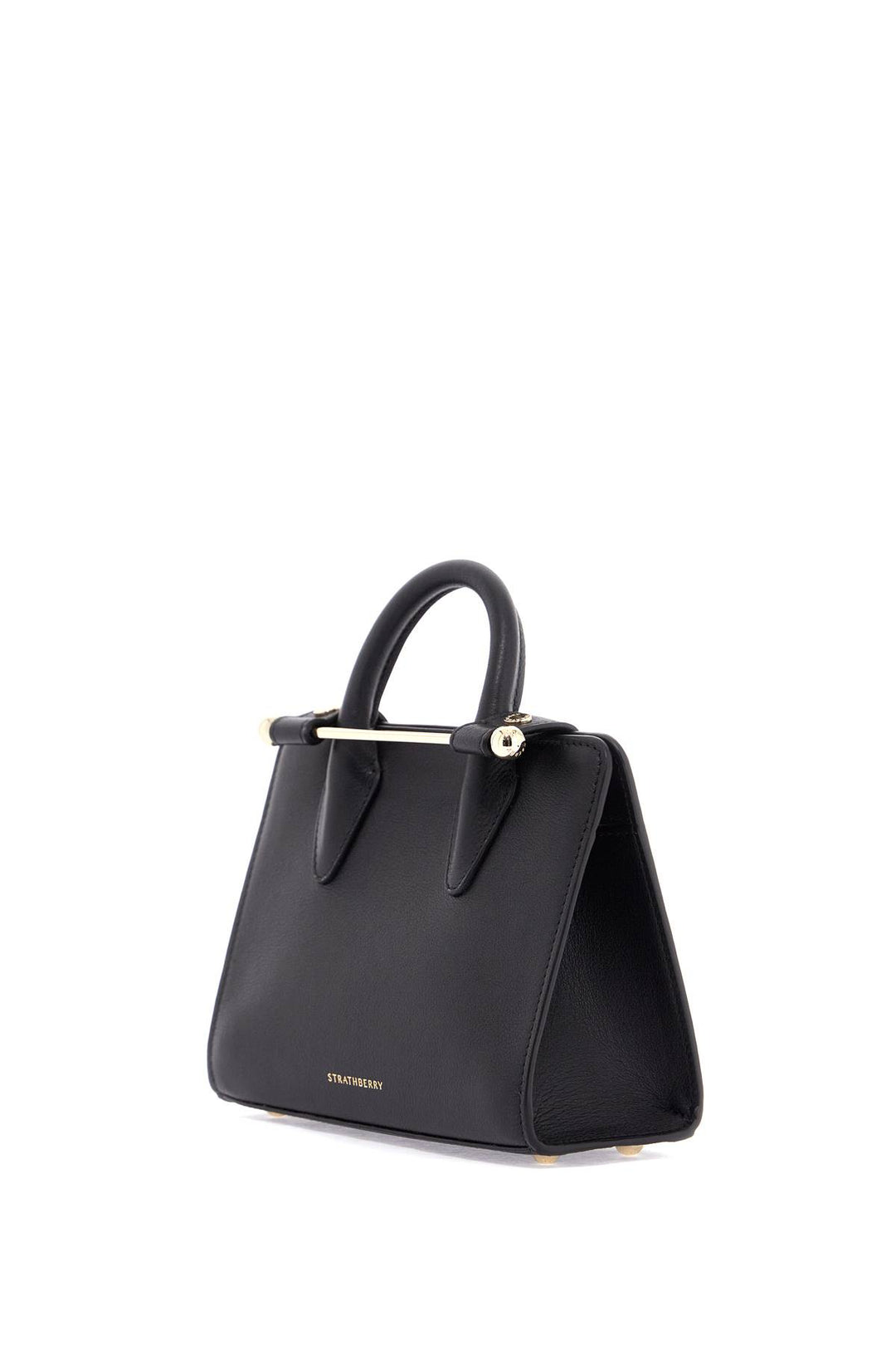 Mini Tote In Black Calfskin With Removable Shoulder Strap