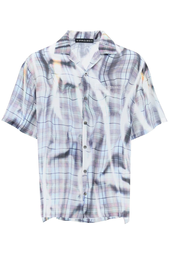 Camicia In Raso Stampa Check