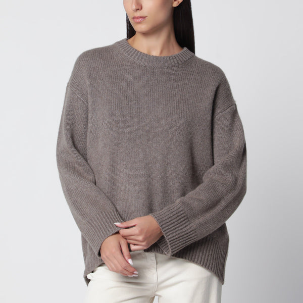 Noor Crew-Neck Cashmere Sweater In Truffle