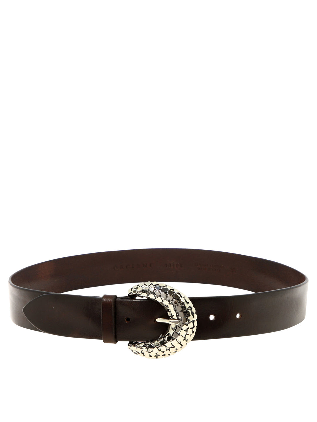 Belt With Silver Buckle Belts Brown