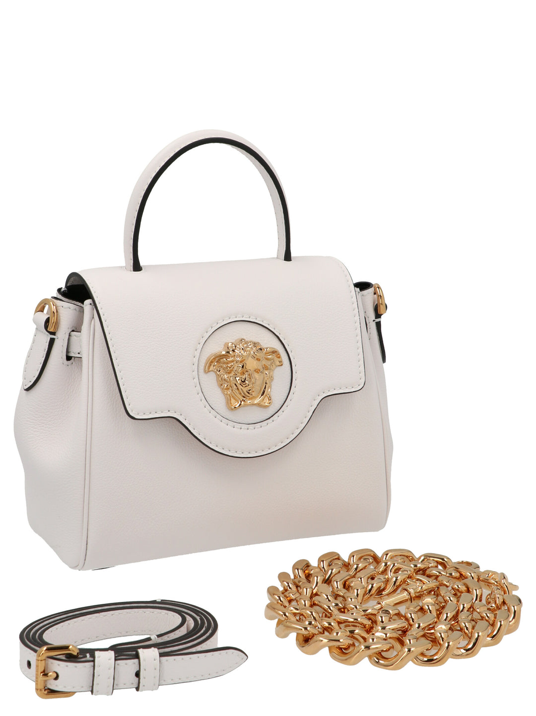Versace La Medusa Hand Bags - White | b003cae0a016d57b719725b2bd7977ae427fc6c1