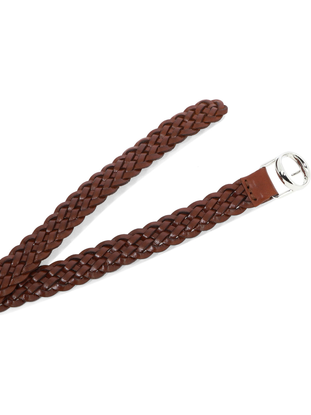 Woven Leather Belt Belts Brown