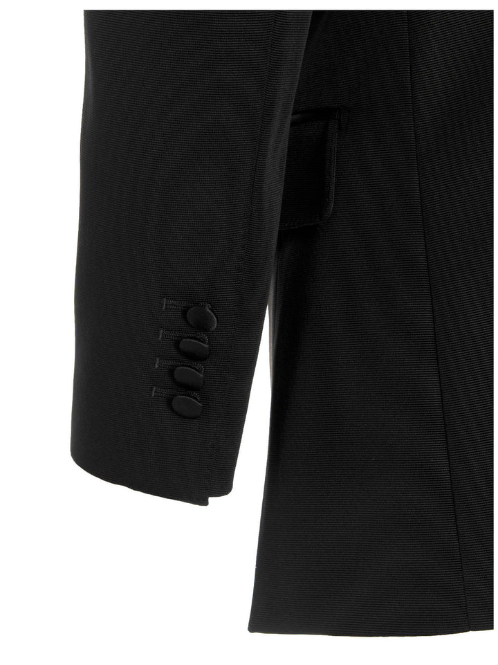 Dolce & Gabbana Padded Shoulders Double-Breasted Blazer Jacket BlazerS - Black | 0a7ae237ce432ef91f77b811791f8396054e263f