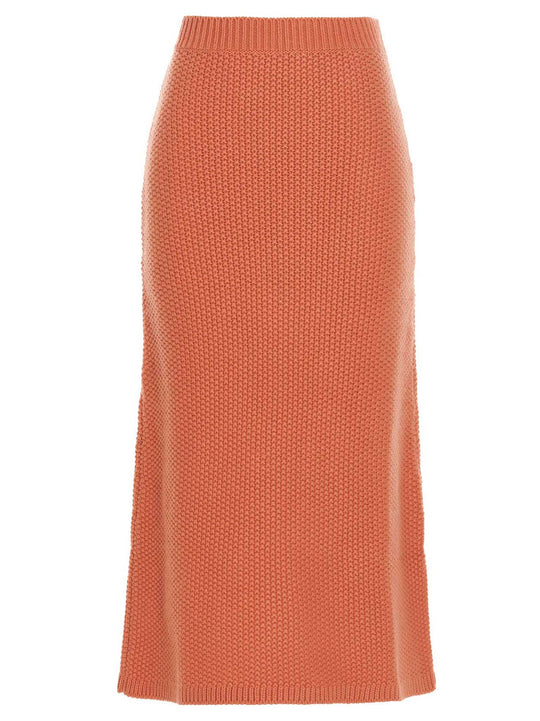 Knit Long Skirt Skirts Orange