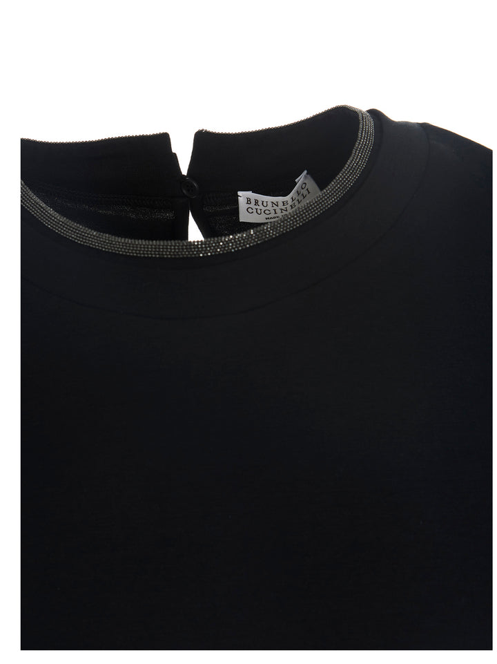 Brunello Cucinelli Monile Crew-Neck T-shirt - Black | 7c536e88290d601ea59c50eea7a45a6c27f87591