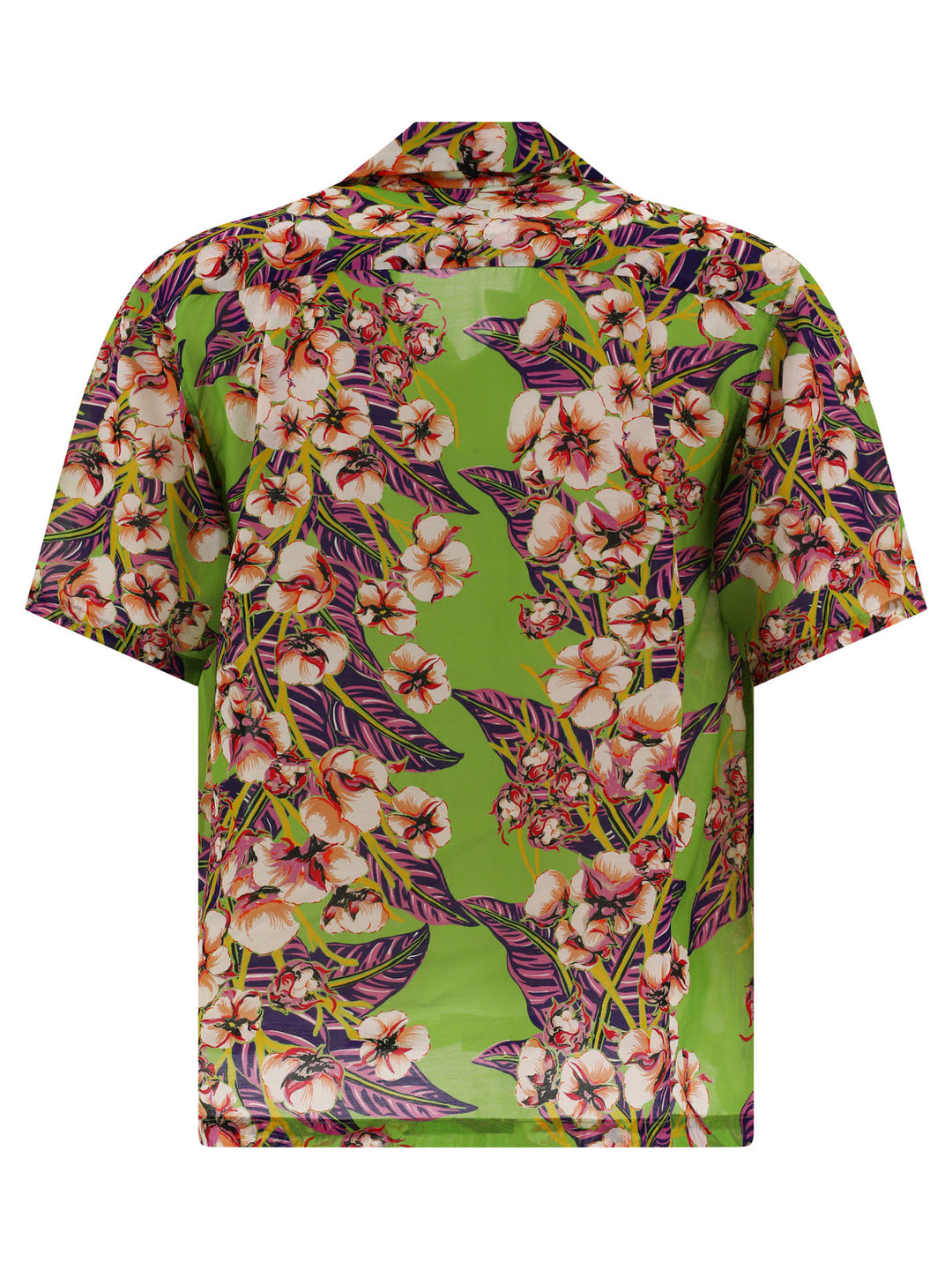 Flower Pattern Aloha Shirts Green